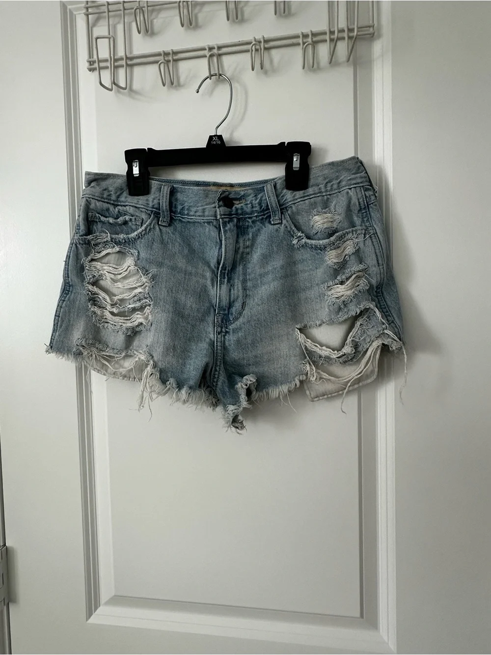 Hollister Denim Shorts with Red Rose Patch